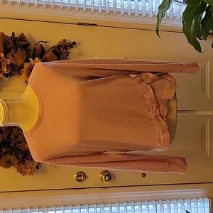 ACTIVE LIFE yoga light lavender long slv stretch crew neck asymmetric hem L EUC…